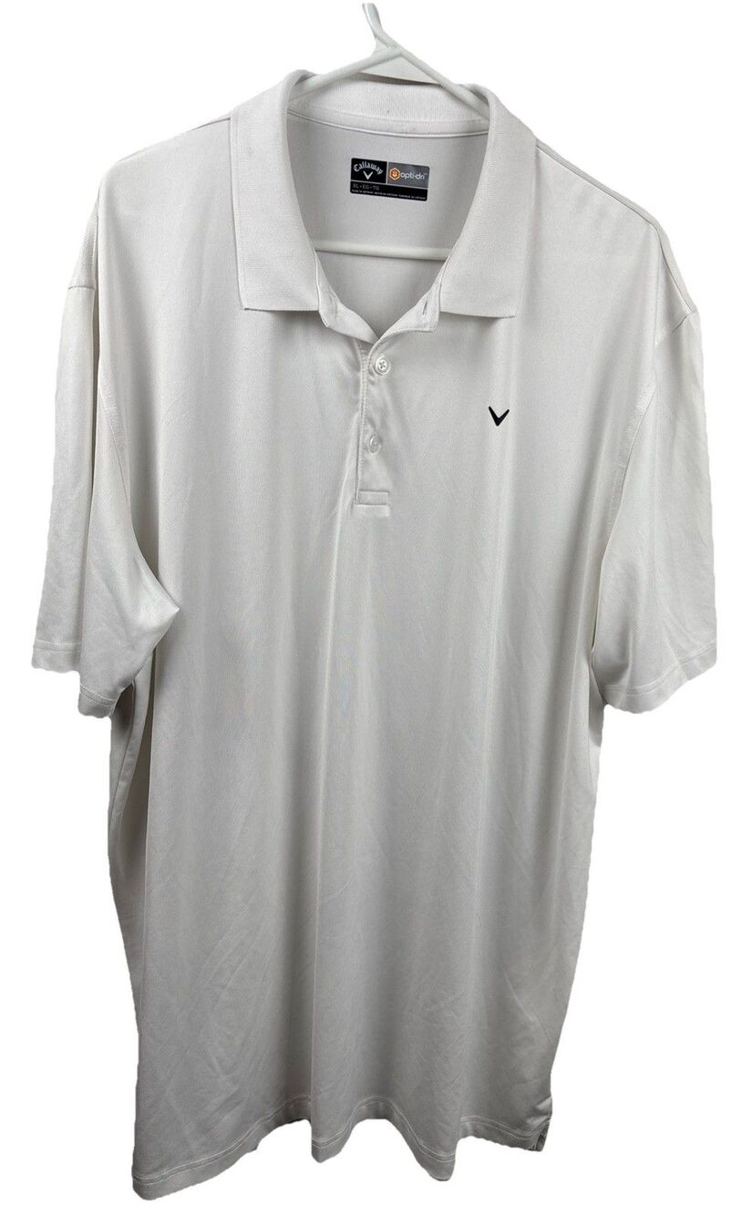 Callaway Opt-Dry White Men's XL Golf Polo Shirt Short Sleeve